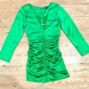 Zara Women’s Elegant Green Mini Dress | Size: S | NWOT
